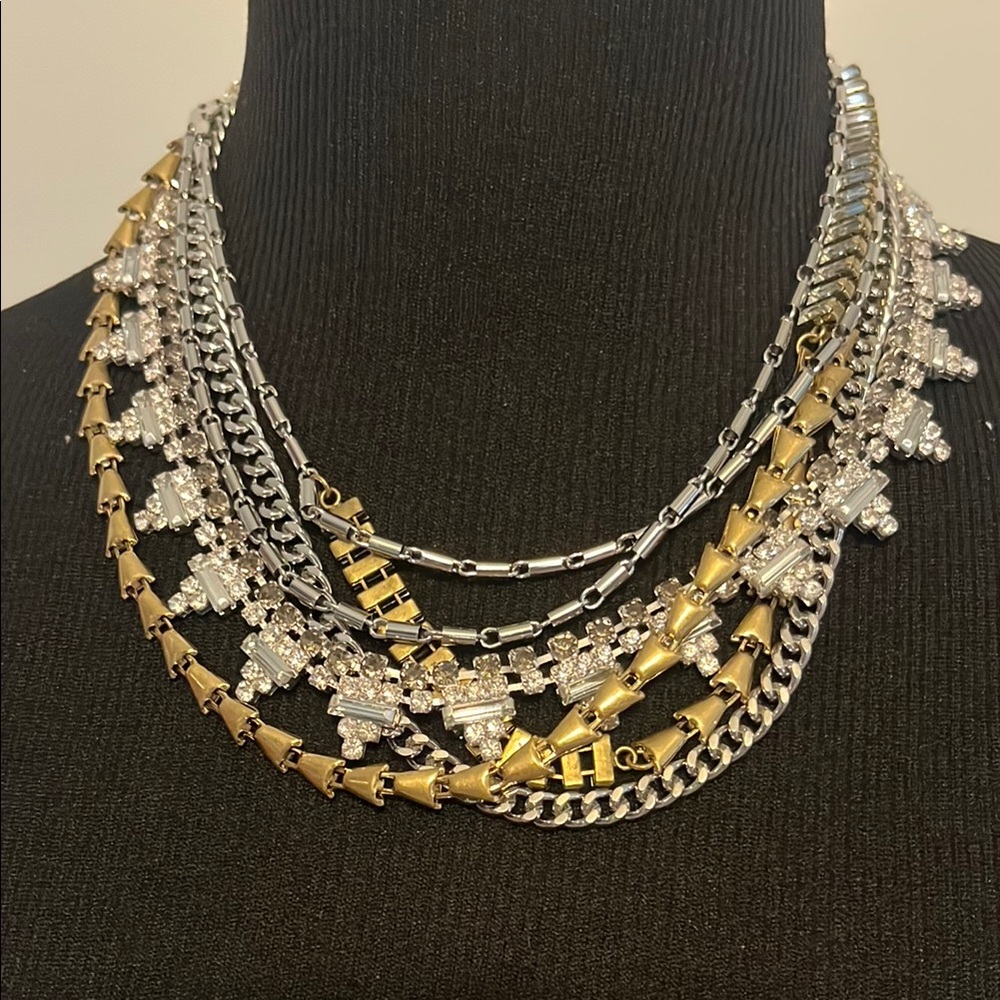 Stella & Dot Gold and Silver Sutton Layered Necklace